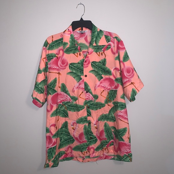Alvish Men’s Hawaiian Flamingo Shirt XL - Picture 5 of 12